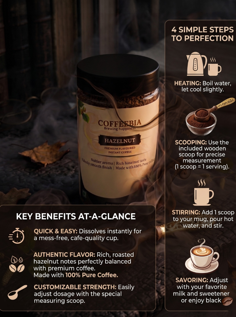 Coffeebia Hazelnut Flavoure Instat coffee (100g)