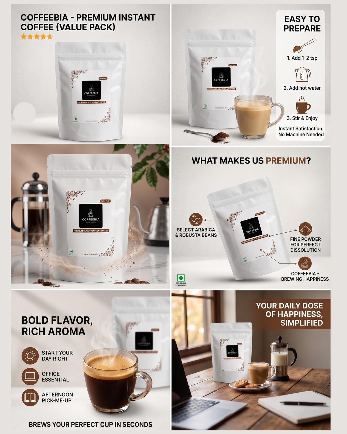 Coffeebia Instant Coffee  (Value Pack - 150g)