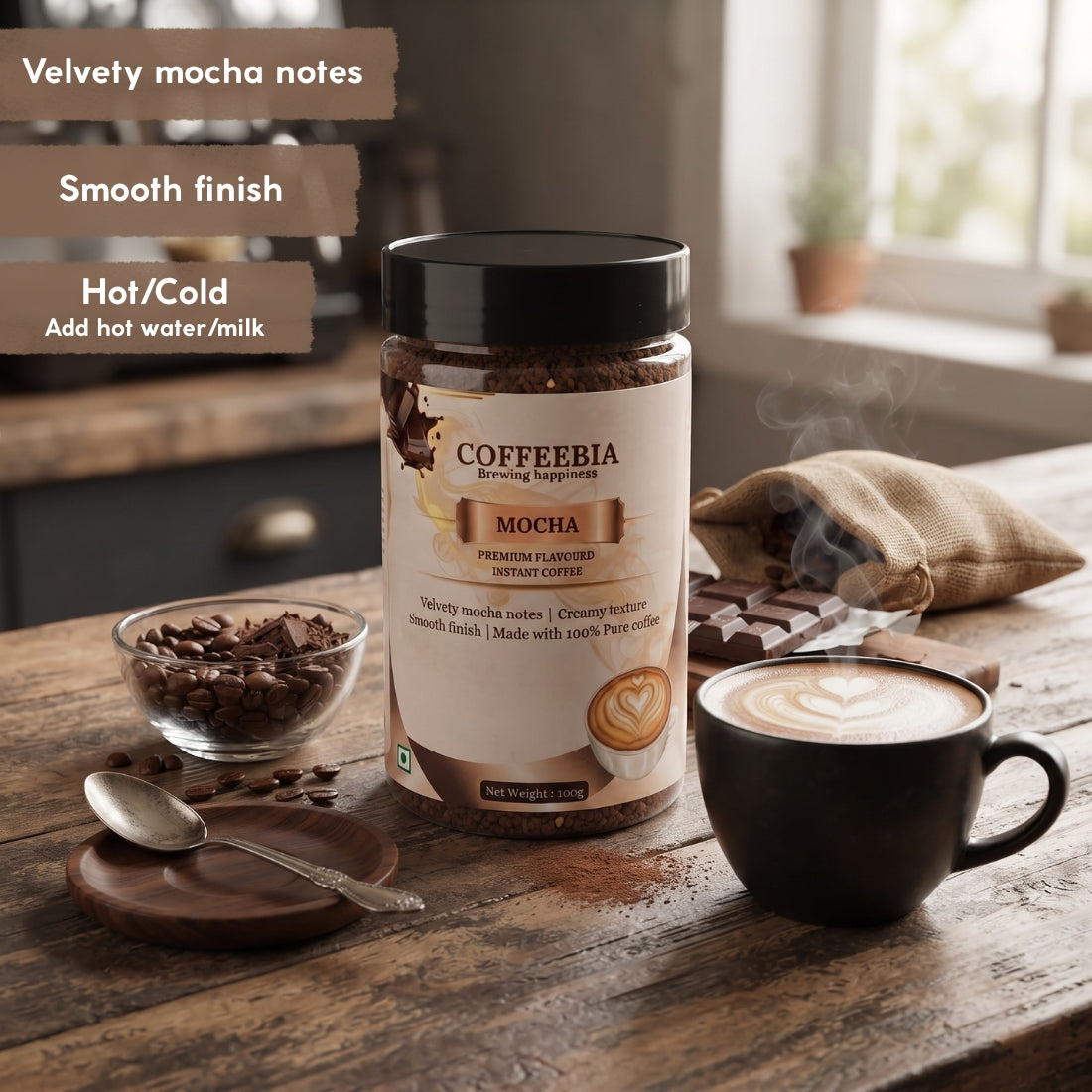 Coffeebia Mocha Flavour Instant Coffee (100g)