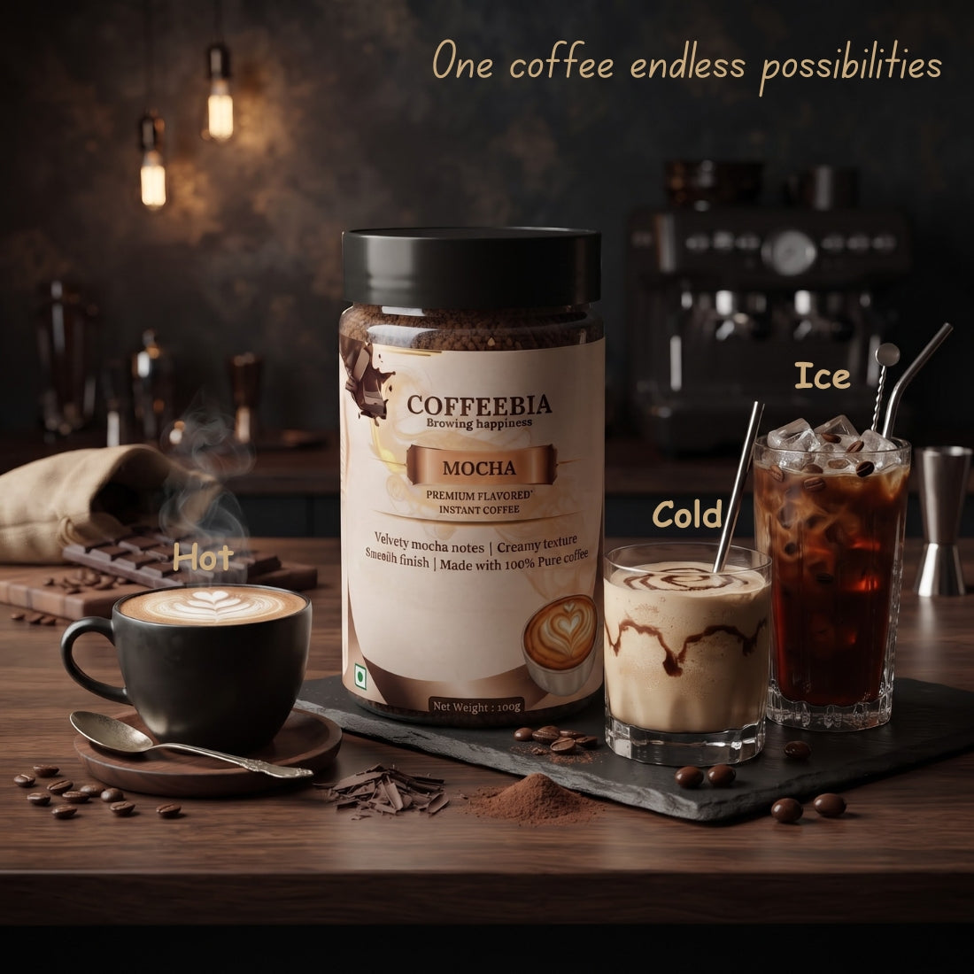 Coffeebia Mocha Flavour Instant Coffee (100g)